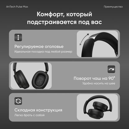 Наушники ArtTech Pulse Max ANC черный