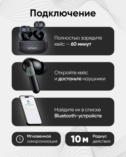 Наушники ArtTech Pulse ANC черный