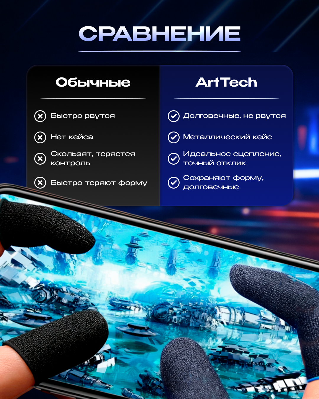 Напальчники ArtTech синие
